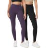 imageODODOS ODCLOUD 2Pack Buttery Soft Lounge Yoga Leggings for Women 23quot  25quot 28quot High Waist Yoga PantsBlackdark Purple