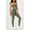 imageODODOS ODLEX 2Pack 78 High Waist Workout Leggings with Pockets for Women 25quot 28quot Tummy Control Athletic Yoga PantsBlackdark Olive