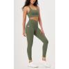 imageODODOS ODLEX 2Pack 78 High Waist Workout Leggings with Pockets for Women 25quot 28quot Tummy Control Athletic Yoga PantsBlackdark Olive