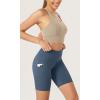 imageODODOS ODLEX 2Pack High Waist Workout Shorts with Pockets for Women 6quot8quot Inseam Tummy Control Gym Athletic Biker ShortsBlackink Blue