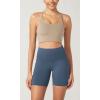 imageODODOS ODLEX 2Pack High Waist Workout Shorts with Pockets for Women 6quot8quot Inseam Tummy Control Gym Athletic Biker ShortsBlackink Blue