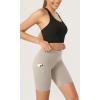 imageODODOS ODLEX 2Pack High Waist Workout Shorts with Pockets for Women 6quot8quot Inseam Tummy Control Gym Athletic Biker ShortsBlacktaupe
