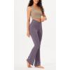 imageODODOS Womens Cross Waist Bootcut Yoga Pants with Inner Pocket Non See Through Bootleg Gym Workout PantsAsh Violet