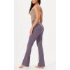 imageODODOS Womens Cross Waist Bootcut Yoga Pants with Inner Pocket Non See Through Bootleg Gym Workout PantsAsh Violet