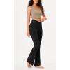 imageODODOS Womens Cross Waist Bootcut Yoga Pants with Inner Pocket Non See Through Bootleg Gym Workout PantsBlack