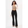 imageODODOS Womens Cross Waist Bootcut Yoga Pants with Inner Pocket Non See Through Bootleg Gym Workout PantsBlack