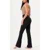 imageODODOS Womens Cross Waist Bootcut Yoga Pants with Inner Pocket Non See Through Bootleg Gym Workout PantsBlack