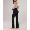imageODODOS Womens Cross Waist Bootcut Yoga Pants with Inner Pocket Non See Through Bootleg Gym Workout PantsBlackgathered