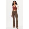 imageODODOS Womens Cross Waist Bootcut Yoga Pants with Inner Pocket Non See Through Bootleg Gym Workout PantsBrunette