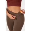 imageODODOS Womens Cross Waist Bootcut Yoga Pants with Inner Pocket Non See Through Bootleg Gym Workout PantsBrunette