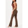 imageODODOS Womens Cross Waist Bootcut Yoga Pants with Inner Pocket Non See Through Bootleg Gym Workout PantsBrunette