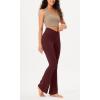 imageODODOS Womens Cross Waist Bootcut Yoga Pants with Inner Pocket Non See Through Bootleg Gym Workout PantsBurgundy