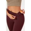 imageODODOS Womens Cross Waist Bootcut Yoga Pants with Inner Pocket Non See Through Bootleg Gym Workout PantsBurgundy