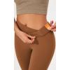 imageODODOS Womens Cross Waist Bootcut Yoga Pants with Inner Pocket Non See Through Bootleg Gym Workout PantsCaramel