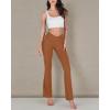imageODODOS Womens Cross Waist Bootcut Yoga Pants with Inner Pocket Non See Through Bootleg Gym Workout PantsCaramel