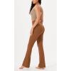 imageODODOS Womens Cross Waist Bootcut Yoga Pants with Inner Pocket Non See Through Bootleg Gym Workout PantsCaramel