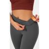 imageODODOS Womens Cross Waist Bootcut Yoga Pants with Inner Pocket Non See Through Bootleg Gym Workout PantsCharcoal