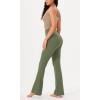 imageODODOS Womens Cross Waist Bootcut Yoga Pants with Inner Pocket Non See Through Bootleg Gym Workout PantsDark Olive