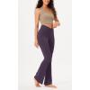 imageODODOS Womens Cross Waist Bootcut Yoga Pants with Inner Pocket Non See Through Bootleg Gym Workout PantsDark Purple