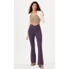 imageODODOS Womens Cross Waist Bootcut Yoga Pants with Inner Pocket Non See Through Bootleg Gym Workout PantsDark Purple