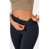 imageODODOS Womens Cross Waist Bootcut Yoga Pants with Inner Pocket Non See Through Bootleg Gym Workout PantsDeep Navy