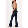 imageODODOS Womens Cross Waist Bootcut Yoga Pants with Inner Pocket Non See Through Bootleg Gym Workout PantsDeep Navy