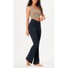 imageODODOS Womens Cross Waist Bootcut Yoga Pants with Inner Pocket Non See Through Bootleg Gym Workout PantsDeep Navy