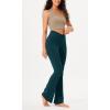imageODODOS Womens Cross Waist Bootcut Yoga Pants with Inner Pocket Non See Through Bootleg Gym Workout PantsForest Teal