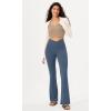 imageODODOS Womens Cross Waist Bootcut Yoga Pants with Inner Pocket Non See Through Bootleg Gym Workout PantsInk Blue
