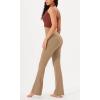 imageODODOS Womens Cross Waist Bootcut Yoga Pants with Inner Pocket Non See Through Bootleg Gym Workout PantsLight Brown