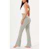 imageODODOS Womens Cross Waist Bootcut Yoga Pants with Inner Pocket Non See Through Bootleg Gym Workout PantsLight Grey