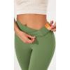 imageODODOS Womens Cross Waist Bootcut Yoga Pants with Inner Pocket Non See Through Bootleg Gym Workout PantsLight Olive