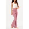 imageODODOS Womens Cross Waist Bootcut Yoga Pants with Inner Pocket Non See Through Bootleg Gym Workout PantsLilac