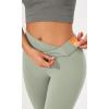 imageODODOS Womens Cross Waist Bootcut Yoga Pants with Inner Pocket Non See Through Bootleg Gym Workout PantsLime Stone