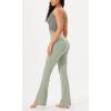 imageODODOS Womens Cross Waist Bootcut Yoga Pants with Inner Pocket Non See Through Bootleg Gym Workout PantsLime Stone