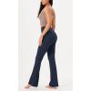 imageODODOS Womens Cross Waist Bootcut Yoga Pants with Inner Pocket Non See Through Bootleg Gym Workout PantsNavy