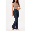 imageODODOS Womens Cross Waist Bootcut Yoga Pants with Inner Pocket Non See Through Bootleg Gym Workout PantsNavy