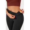 imageODODOS Womens Cross Waist Bootcut Yoga Pants with Inner Pocket Non See Through Bootleg Gym Workout PantsOnyx Black Grey