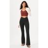 imageODODOS Womens Cross Waist Bootcut Yoga Pants with Inner Pocket Non See Through Bootleg Gym Workout PantsOnyx Black Grey