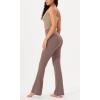 imageODODOS Womens Cross Waist Bootcut Yoga Pants with Inner Pocket Non See Through Bootleg Gym Workout PantsPurple Taupe