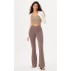 imageODODOS Womens Cross Waist Bootcut Yoga Pants with Inner Pocket Non See Through Bootleg Gym Workout PantsPurple Taupe