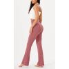 imageODODOS Womens Cross Waist Bootcut Yoga Pants with Inner Pocket Non See Through Bootleg Gym Workout PantsRaspberry