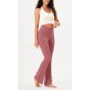 imageODODOS Womens Cross Waist Bootcut Yoga Pants with Inner Pocket Non See Through Bootleg Gym Workout PantsRaspberry