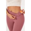 imageODODOS Womens Cross Waist Bootcut Yoga Pants with Inner Pocket Non See Through Bootleg Gym Workout PantsRaspberry