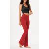 imageODODOS Womens Cross Waist Bootcut Yoga Pants with Inner Pocket Non See Through Bootleg Gym Workout PantsRed