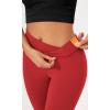 imageODODOS Womens Cross Waist Bootcut Yoga Pants with Inner Pocket Non See Through Bootleg Gym Workout PantsRed