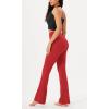 imageODODOS Womens Cross Waist Bootcut Yoga Pants with Inner Pocket Non See Through Bootleg Gym Workout PantsRed