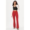 imageODODOS Womens Cross Waist Bootcut Yoga Pants with Inner Pocket Non See Through Bootleg Gym Workout PantsRed