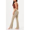 imageODODOS Womens Cross Waist Bootcut Yoga Pants with Inner Pocket Non See Through Bootleg Gym Workout PantsShaker Beige
