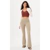 imageODODOS Womens Cross Waist Bootcut Yoga Pants with Inner Pocket Non See Through Bootleg Gym Workout PantsShaker Beige